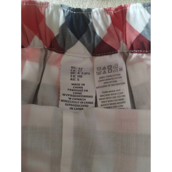 Tommy Bahama girls fourth of July outfit sleeveless shirt plaid shorts 5T - Picture 3 of 4